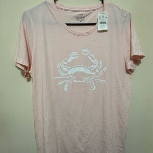 NWT Pink J.Crew Collector Tee Crab Graphic T-Shirt Size Medium